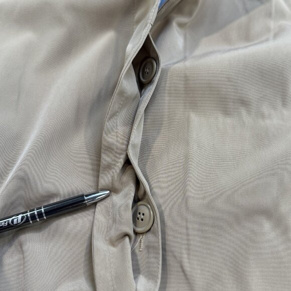 Towne Collection Womens Size L Khaki Trench Coat Belted Padded Shoulder NWT - Picture 7 of 16